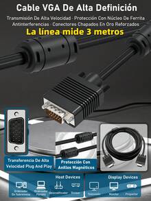 Cable Vga A Vga De 3.0 Metros Para Laptop Pc Proyector Mayoreo - Otros - Ver 2