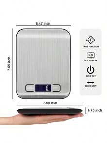 10公斤/22磅不锈钢厨房秤，电子食品秤，个人称重秤，5公斤烘焙秤，多功能食品准备平台秤，厨房配件