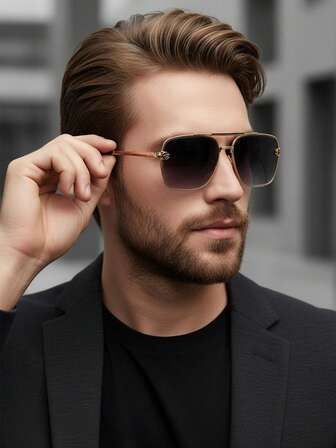 男女通用复古眼镜 - 复古金属框架，无度数装饰眼镜（适合男士和女士），正式和休闲场合