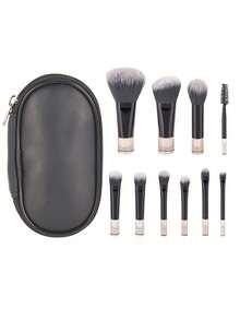 10 Mini Portable Makeup Brushes With Brush Bag Set, With Dense And Skin Friendly Bristles Suitable For Sensitive Skin, Suitable For All Women, Can Be Given As Gifts To Friends, Compact And Portable, Suitable For Business Trips And Travel,Brush Set,Makeup Brush Kit,Make Up Brush Set,Make Up Set Complete,Makeup Brush Set,Complete Makeup Kit,Brush Kit,Brushes Makeup Set,Makeup Gift Set,Set