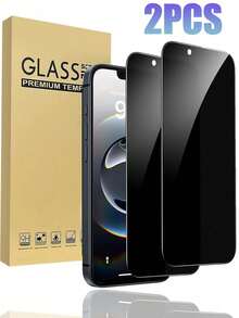 2 piezas Protector de pantalla de privacidad compatible con iPhone 17 14 11 12 13 15 16 Pro Max Mini Plus, vidrio templado anti-espía compatible con iPhone15