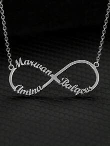 1 Peça Colar Personalizado de Aço Inoxidável com Coração Duplo e Dois Nomes, Dourado, Prata ou Rose Gold, Colar Personalizado, Gargantilha Personalizada, Presente de Aniversário para Melhor Amiga, Presente de Noivado, Presente de Casamento, Presente de Joia do Dia dos Namorados