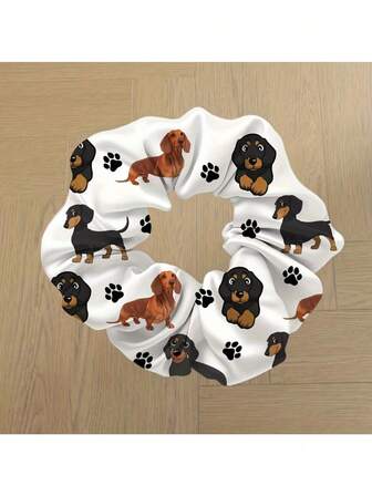 1pc Fashionable & Cute Dachshund Hair Scrunchie, High Elasticity Durable Hair Tie, Hair Accessory, Headband, Seamless Hair Care, Hair Decoration Hair Accessaries