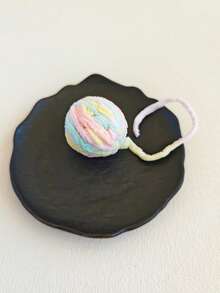 1 قطعة من لوازم الحيوانات الأليفة كرة ملونة منسوجة للقطط للتسلية الذاتية مع جرس، لعبة مضغ جميلة للقطط للعب وتخفيف الملل، لاستخدام الحيوانات الأليفة فقط