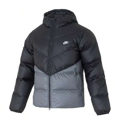 Nike Men's Down Jacket AS M NK WINDRUNNER STMNT DWN, Outdoor Sports, Commuting, Travel, Casual, Fluffy, Lightweight, Warm Outerwear HQ7791-061 (90% Down, 10% Feather)