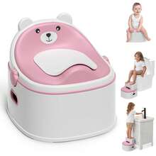 3-In-1 Toddler Potty Training Toilet Seat, Adjustable, Foldable Potty Chair Adapter With Ergonomic Design And Space-Saving Structure For Kids, Boys And Girls - Hồng - Xem 1
