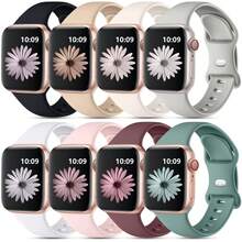 Bộ 8 dây đeo đồng hồ thể thao, tương thích với Apple Watch, kích thước bao gồm 38mm, 40mm, 41mm, 42mm, 44mm, 45mm, 46mm và 49mm, dùng được cho cả nam và nữ, chất liệu silicon mềm, chống nước, phù hợp với Ultra/Ultra 2, tương thích với các dòng Series 10, 9, 8, 7, 6, 5, 4, 3, 2, 1 và SE. - Nhiều màu - Xem 11