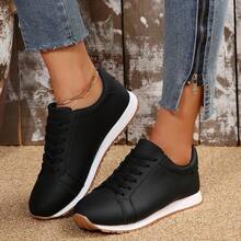 时尚休闲运动鞋，舒适轻便女式跑步鞋 - 黑色 - 查看 6