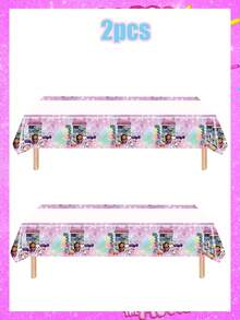 Gabby's Dollhouse Nappes thématiques de la maison de poupée de Gabby, décorations de fête d'anniversaire, vaisselle, assiettes en papier, mouchoirs, nappes, décorations de fête d'ambiance, de rassemblement, de mariage, d'adieu et de soirée, convenant pour les décorations de Thanksgiving, Halloween, Noël et autres fêtes, décorations de fond de fête d'anniversaire, ainsi que des ensembles de décoration de fête de famille, d'amis et d'anniversaire