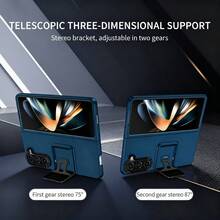 Hadaasi 1 pieza Funda de teléfono con acabado mate y absorción de golpes, ajustable y plegable en varios ángulos, en color azul nebuloso, apta para Samsung Galaxy Z Flip7/Z Flip6/Z Flip5/Z Flip4/Z Flip3/Z Fold 7/Z Fold 6/Z Fold 5/Z Fold 4/Z Fold 3