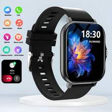Smart Watch Smartband 1.83 Inch Full Screen Touch Call Notification And Rejection Sports Date Alarm Message Reminder Sedentary Reminder Multi-Function Square Dial Smart Bracelet For Android/Ios - Black - View 9