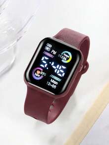 6/1 款女孩时尚优雅浪漫经典 LED 数字显示方形电子表套装。适合女孩佩戴。附赠珠宝手链、项链、戒指和耳环套装。适合学生佩戴。非常适合返校、聚会和旅行等日常生活中使用。非常适合作为送给朋友的礼物、生日礼物、毕业季礼物，也是送给妈妈的完美礼物。 - 彩色 - 查看 4