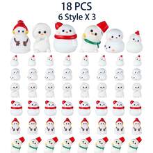 6/12/18 Stücke Mini Schneemann Harz Figuren Miniatur Statuen Kleine Landschaftsfiguren für Weihnachtsparty Weihnachtsdekoration, Weihnachtsstrumpf Party Gastgeschenke