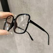 Women's Elegant Square Glasses - Non-Daily And Formal Glasses, Simple And Fashionable Black Frame, Suitable For Casual And Formal Occasions - Lightweight And Durable Design, Fashionable Glasses - 1件 黑白平面 - 查看 7