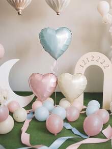 30/60 unidades de globos en forma de corazón de 18 pulgadas de color rosa claro y azul, rosa, rosa, azul, crema y blanco, adecuados para bodas, baby showers, niños y niñas, globos de poliéster con forma de corazón, como decoración bohemia