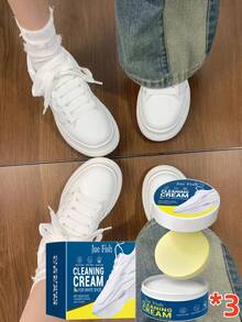 Sponge: 100G * 1 Jue-Fish White Shoe Cleaning Cream Interest-Free Shoe Cleaner No-Wash Clothing Cleaner Portable No-Wash Clothing Cleaner Powerful Stain-Removing Shoe Cleaner Powerful Stain-Removing Clothing Cleaner