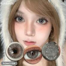 Eyeshare 1副韩国彩色隐形眼镜，蓝色、棕色、自然灰、绿色隐形眼镜 - MELBOURNE-GRAY - 查看 3