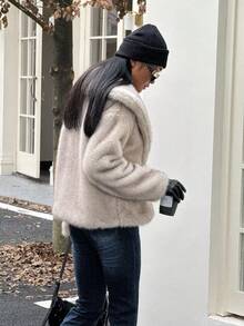 Women's Faux Fur Coat, Warm And Windproof Jacket For Autumn/Winter