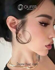 Solid Titanium Eyebrow Rings And Heart Labret Jewelry, 16G - 銀星 - 查看 4