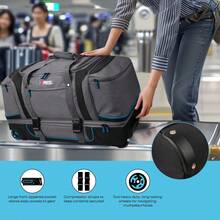 NEW YORK XPRESS 30" Extra Large Rolling Duffle Bag W/Wheels W/Handle,Big Expandable Travel Duffle Bag,Duffel Bag W/Drop-Bottom,2 Layers Of Space,Multiple Pockets - 查看 7