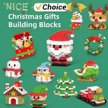 Christmas Santa Claus, Christmas Tree, Train, Snowman Micro Particle Building Blocks Christmas Gift, Creative Gift, Reindeer Assembly Building Blocks - Educational ABS Toy Gift Box, Best Holiday Gift - Multicolor - View 2