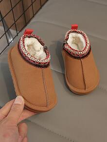 1 双婴儿雪地靴，织物鞋面，柔软，舒适，轻便，方便拉链闭合，适合室内、户外、玩耍、度假等场合 - 駝色 - 查看 19