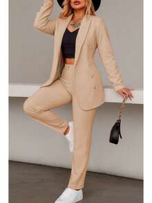 Women Suit Sets - Beige - View 1