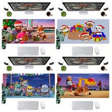 1pc Large  Mouse Pad With Festive Cartoon Pups Design - Non- Rubber Base, Washable Desk Mat For Office, Gaming, Home Decor - Holiday & Playful Characters Computer Accessory, Large Mouse Pads For Desk, School Desk Accessory, Fun Design, Functional Artwork