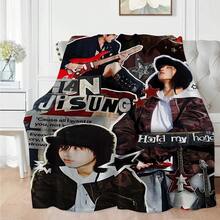 Jisung Themed Flannel Blanket - Soft Warm All-Season K-Pop Inspired Bedding With Lyrics & Music Notes   Cozy Gift For Fans  Machine Washable Contemporary Style Home Decor - 彩色 - 查看 3