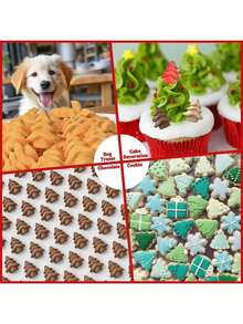 1 pieza, Molde de silicona con forma de árbol de Navidad, color verde, para hornear chocolate, caramelos, cubitos de hielo, postres caseros, para Navidad, fiestas festivas, hornear en casa. - Multicolor - Ver 5