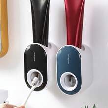 Automatic Toothpaste Squeezer Dispenser Bathroom Accessory Wall Mounted - White + Blue - View 3