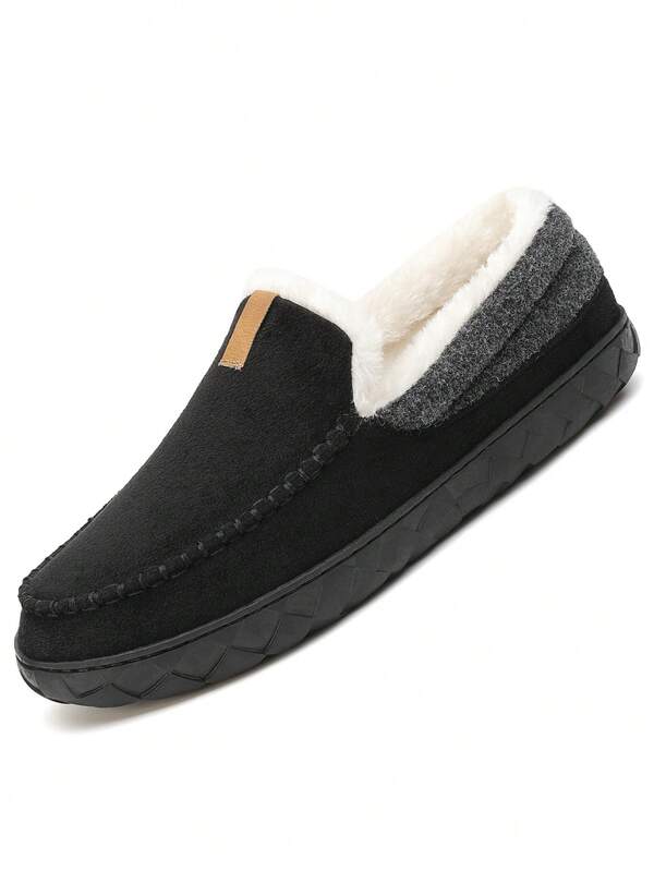 Scarpe invernali da uomo, mocassini caldi alla caviglia, piatti, morbidi, adatti per interni ed esterni, calzature da passeggio