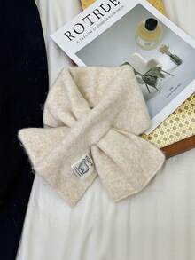 1 件儿童柔软保暖针织围巾，百搭厚款交叉围脖，适合男孩和女孩，秋冬 - 1pc - 查看 4