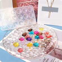 DIY Gương Đồ trang sức Pha lê Keo dính Khuôn silicon Love Hình học Mặt trăng Thập cẩm Đá quý Vật rủ xuống Khuôn Năm Ngôi sao - Khuôn đá quý - Xem 10