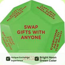 1pc 12pcs/Set Durable Neon Green Dice Game For Christmas Santa Gift Exchange, Party Activity Supplies - Green - View 10