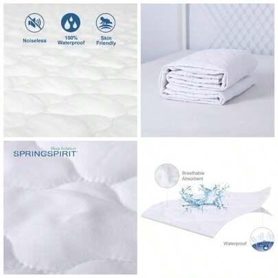 Single Mattress Protector, 4 - Layer Quilted Waterproof Mattress Cover, 35cm Deep Skirt Mattress Topper, Mattress Pad, Ultra Soft, 90x 190cm