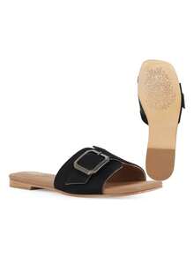 Women Flat Sandals - Black - View 6