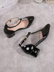 2026 New Fashionable High Heel Shoes For Teenage Girls, Casual Princess Style Student Performance Heels - Black - View 3