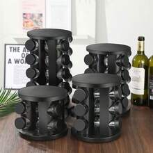 Gewürzflaschen-Drehspeicher-Regal, speziell für die Küche geeignetes drehendes Gewürzregal, tragbares und robustes Drehspeicher-Regal, Gewürzflaschensatz, runde Gewürzgläser, Küchen-/Grill-Gewürzflaschen, Gewürzregal-Aufbewahrungsbox, Küchenutensilien, Küchenausstattung (Das Regal wird von Hand zusammengebaut. Leichte Kratzer sind normal. Interessierte Personen sollten beim Kauf vorsichtig sein)