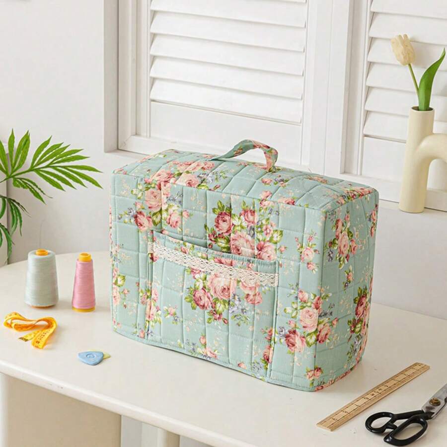 Multipurpose Sewing Bag Floral Tool Bag Large Capacity Sewing Bag Organizer Portable Totes For Home Use - Blue - View 1