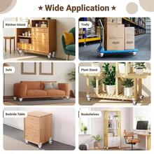 4pcs L-Shaped Universal TPR Heavy Duty Caster Wheels - Smooth Rolling, Quiet Operation, Enhance Mobility Of Furniture, Beds, Luggage, Cabinets And Tables - Load Capacity 20kg/35kg, Wheel Size 1.25"/1.5"/2", Smooth Rolling L-Shaped Casters - Brown - View 8