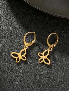 1 Par de Brincos Pingente de Animal em Aço Inoxidável - Borboleta, Libélula, Urso, Elefante, Espinha de Peixe, Cobra, Abelha, Macaco, Peixe - Adequado para Família, Amigos, Uso Diário, Presente