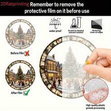 زخرفة حائط شفافة بشكل قرية عيد الميلاد، مثالية لموضوعات عيد الميلاد والشتاء الساحر، هدية مثالية للنساء والرجال والأصدقاء المقربين - ديكور متعدد الاستخدامات للمنزل والمكتب