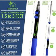 EVERSPROUT Grout Cleaning Brush Scrubber, Stiff V-Shaped Scrub Bristles Built For Corners & Tough Grime, Swivel Scrub Brush & Grout Cleaner For Shower, Bathroom, Tile, Floor, Attachment Cleaner Only - 灌漿刷 + 3 英尺桿 - 查看 7