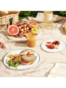 50/25/10/2 طبق طعام ذو حافة فضية، طبق سلطة، طبق كيك/حلوى، طبق فاكهة، أدوات مائدة للحفلات، مناسبة للزفاف، عيد الميلاد، ، رأس السنة الجديدة