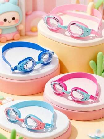 1 Piece Of Children's Anti-Fog HD Swimming Goggles, Waterproof And Anti-Fog HD Professional Diving Goggles Swimming Equipment - Silicone Earplugs Swimming Goggles, Suitable For 3-16 Years Old Children Swimming Diving Use