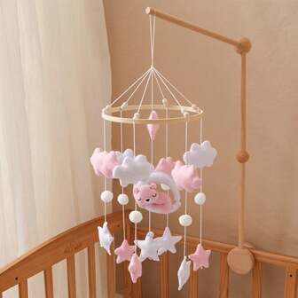 Handmade Baby Sheep & Star & Moon Bed Bell, Baby Mobile Crib, Cute Animal Shaped Toys, Educational, Improve Hand-Eye Coordination, Prevent Myopia, Nursery Room Decor, Mixed Colors, Newborn Rattle Toys, Best Gift For Parent-Child Interaction, Birthday, Christmas