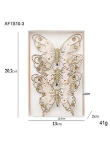 Mariposas decorativas de Navidad, adornos para el árbol de Navidad, mariposas de simulación con brillo para crear ambiente decorativo.