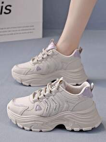 Flipark [抢眼热销]双色厚底厚底运动鞋！提升和修身 + 轮廓，街头时尚必备，百搭女士运动风休闲轻便运动鞋，适合学生