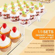 1pc Acrylic Dessert Display Stand, Transparent Square Paper Cup Cake Cookie Tray, Wedding Birthday Party Sweet Treat Display Rack, Self-Service Dessert Table Storage Tray - Transparent - View 5